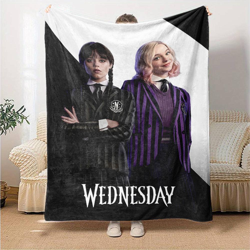 1pc Addams Family Wednesday5 Blanket, Gift, for Men and Women, Soft Blanket, Good for Sofa Bed Couch Travel, Lightweight Flannel Blanket