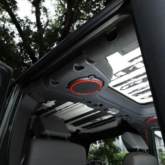 Roof Sound Speaker RingTrim Decor Cover Bezels for Jeep Wrangler JK 2008-14 Red