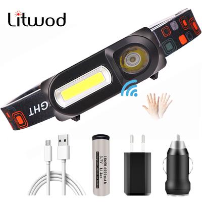 1804 Sensor XP-G Q5 Stirnlampe Camping-Kopflampe mit 1 x 18650 wiederaufladbarem Akku, LED-COB-Leuchtmittel, Lithium-Ionen, 10 W