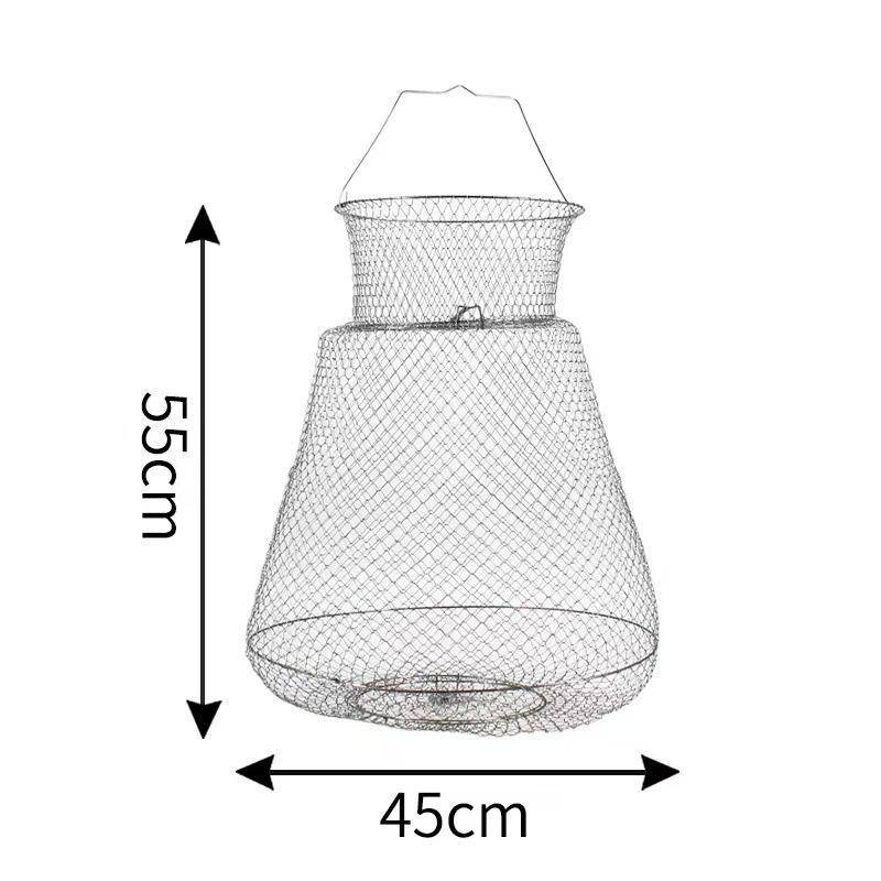 Collapsible Steel Wire Fish Trap & Basket Net for Fishing and Crabbing