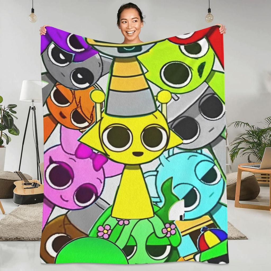 Sprunki Incredibox Game Blankets Airplane Travel Flannel Throw Blanket For Outdoor Warm Soft Design Quality Bedspread Gift