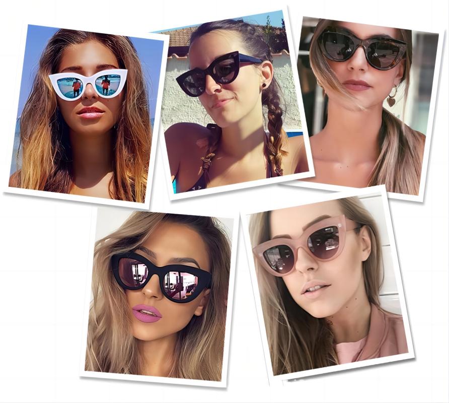 Retro Cat Eye Sunglasses Fashionable Versatile Street Sunglasses Driving Sun Shading Sunglasses Outdoor Beach Party Essentials