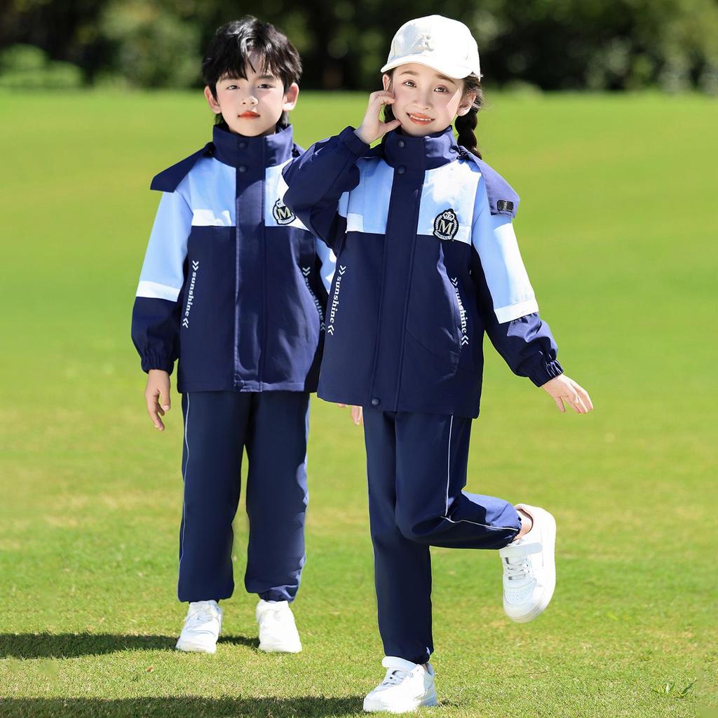 First Grade Autumn-Winter School Uniform: Cold-Proof Windbreaker 3-Piece Set Sportswear for Kindergarten