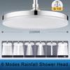 New 230mm Big Panel Large Flow Supercharge Ceiling Mounted Shower Head Set 6 Modes High Pressure Bathroom Showerhead with Filter
