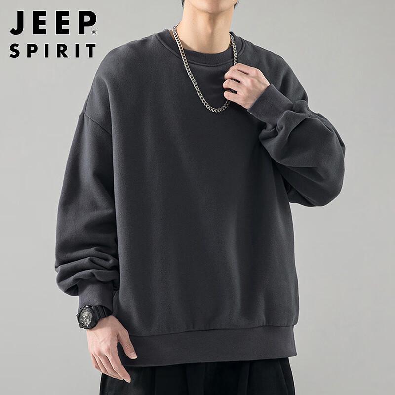 JEEP SPIRIT Men's Round Neck Pullover Sweatshirt