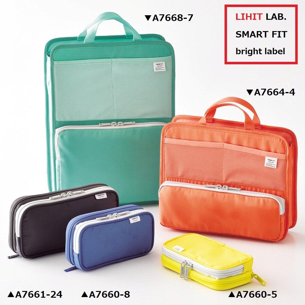 LIHIT LAB Double Pen Case, Large, Black, A7661-24