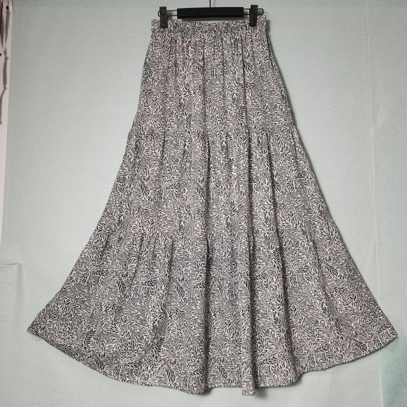 

Export Original Order Leftover Stock Elastic Band Waist High Waist Big Hem Skirt Tube Top Large Umbrella Skirt Chiffon Print Pleated Skirt Summer Grey Floral Cake Skirt L