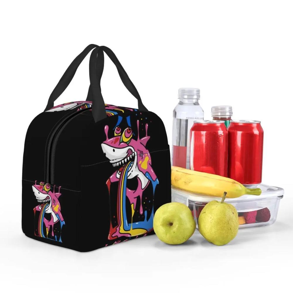 Rainbow Cool Great White Shark Insulated Lunch Bag for Women Office Cooler Thermal Food Box Tote Leakproof Lunch Boxes Container