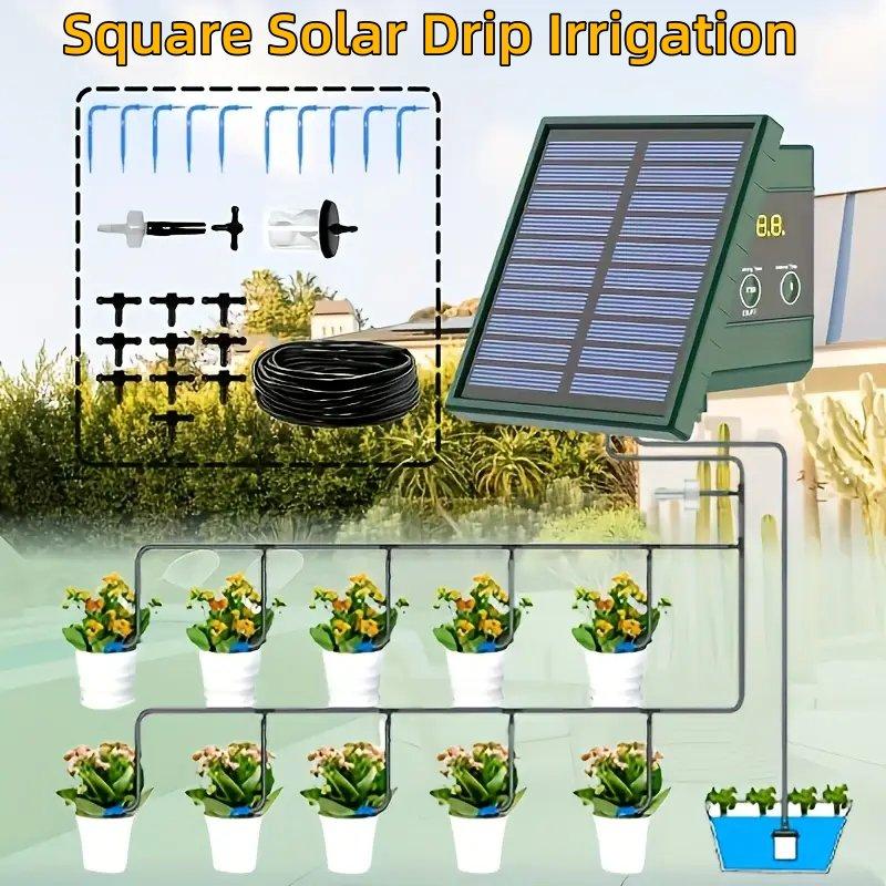 

New Solar Irrigation System DIY Square Solar Drip Irrigation Belt With10 Drip Heads Suitable For Gardens Courtyards Orchards