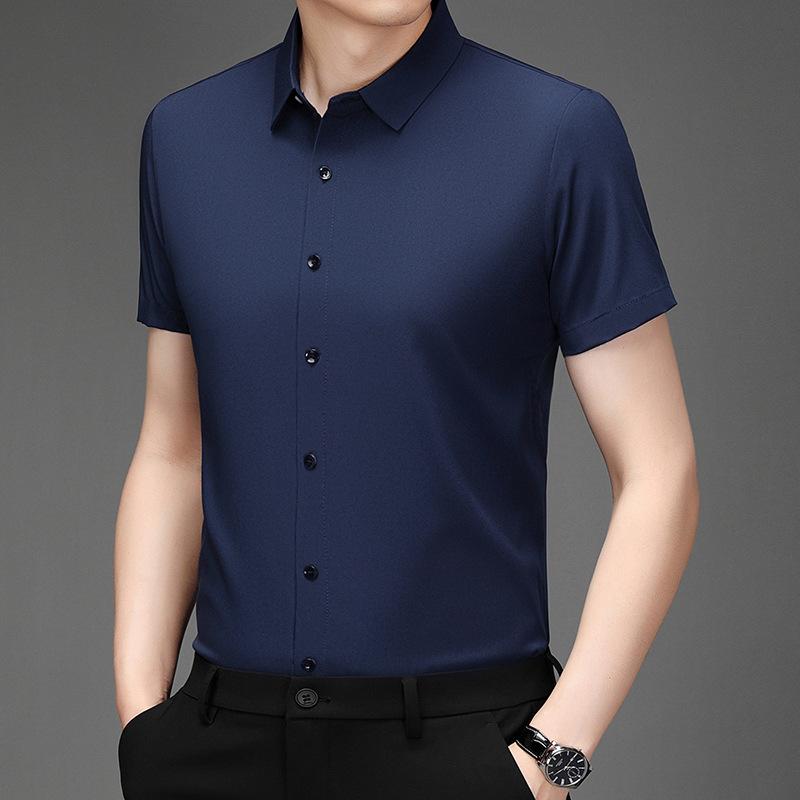 Men's White Short Sleeve Slim Fit Dress Shirt