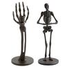 Xiaobudian Halloween Skeleton Candle Holder, Gothic Resin Hand And Standing Candlestick Holders for Table Mantel Decor