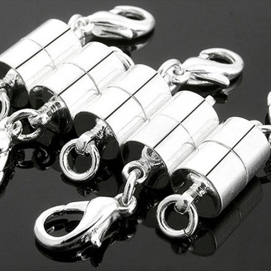 5 Cylinder Lobster Pcs Magnetic Clasps Clasp Concise for Necklace Bracelet Chain