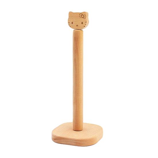 

Paper Towel Holder Removable Shaft Kitchen Roll Organizer Durable Wood Non-Slip Base Multi-Use Shelf for Bathroom Kitchen E