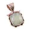 Natural Aquamarine Gemstone 925 Solid Sterling Silver TwoTone Pendant 1.25" Z2g26