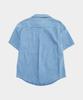 SOMEPLACE MAN Washed Denim One Pocket Snap Short Sleeve Collar Loose Oversized Half Shirt [Light Blue]