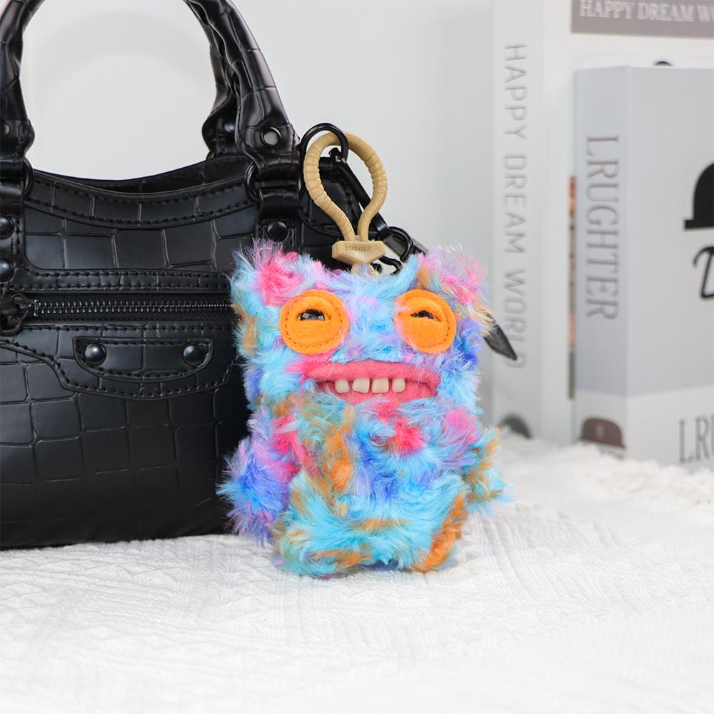 Fuggler Monstre Moche Original Porte-clés Pendentif Poupée Monstre aux Dents Drôles Compte Underoo McGoo Lapin Rose enragé 12-14cm Jouet Cadeau