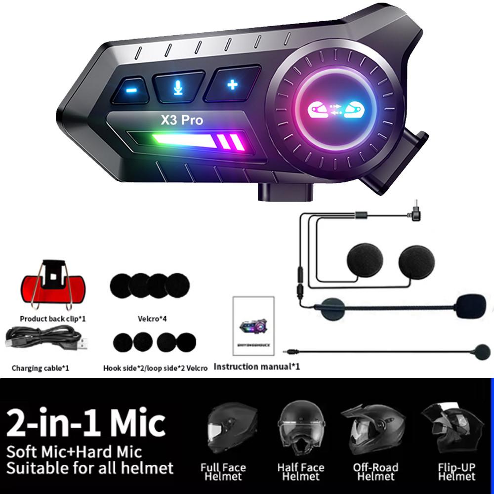

Motorcycle Helmet Bluetooth Intercom with Noise Reduction and IPX6 Waterproof