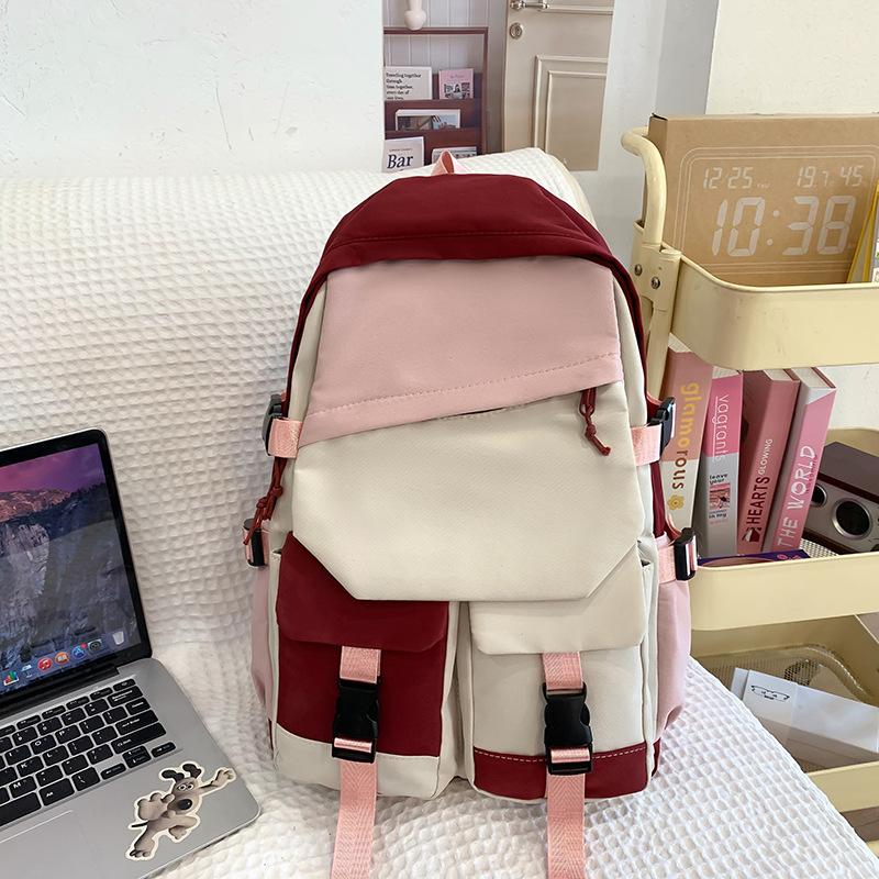Japanese simple high-value schoolbag female ins Mori schoolbag college students junior high school high school students large-capacity backpack
