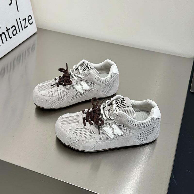 Retro women's spring mesh casual sneakers dad shoes