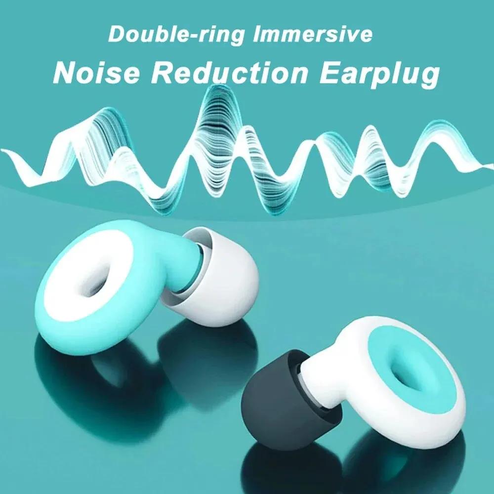

1Pair Sleep Noise Reduction Earplug Soft Silicone Ear Muffs Noise Protection Travel Reusable Swimming Waterproof Ear Plugs зелёный
