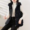 Cotton vest women's autumn and winter new Korean version vest hooded short vest versatile cotton-padded vest jacket