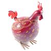 Les Trésors De Lily [I2449] - Rote Designerfigur „Coq Cocorico“ (handbemalt) - 30 cm
