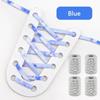 Elastic Round Printed Shoe Laces Diamond Metal Buckle No Tie Shoelaces Without Ties Shoelace for Sneakers Woman Man Shoestrings