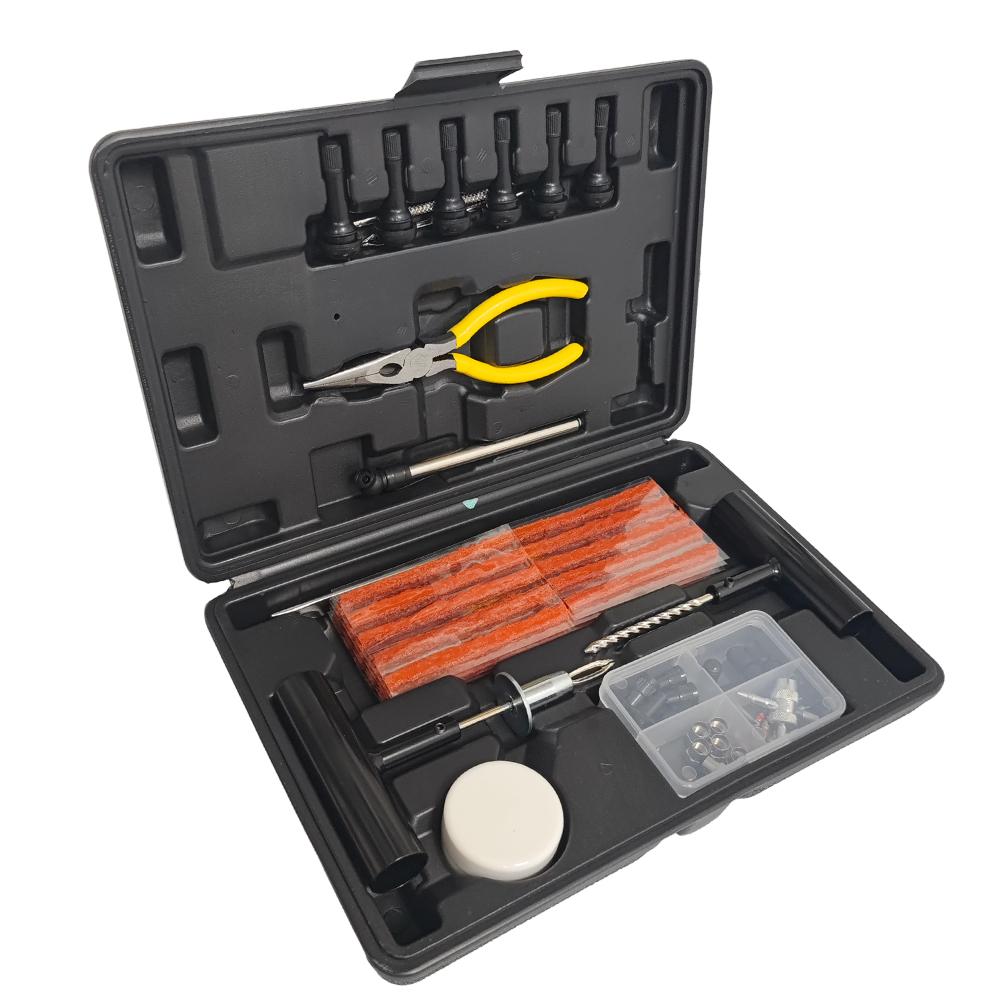 93pcs Car Emergency Tool Kit Flat Tire Puncture Repair Kit Tire Repair Kit Bicycle Motorcycle Tires Repair Tools 93pcs