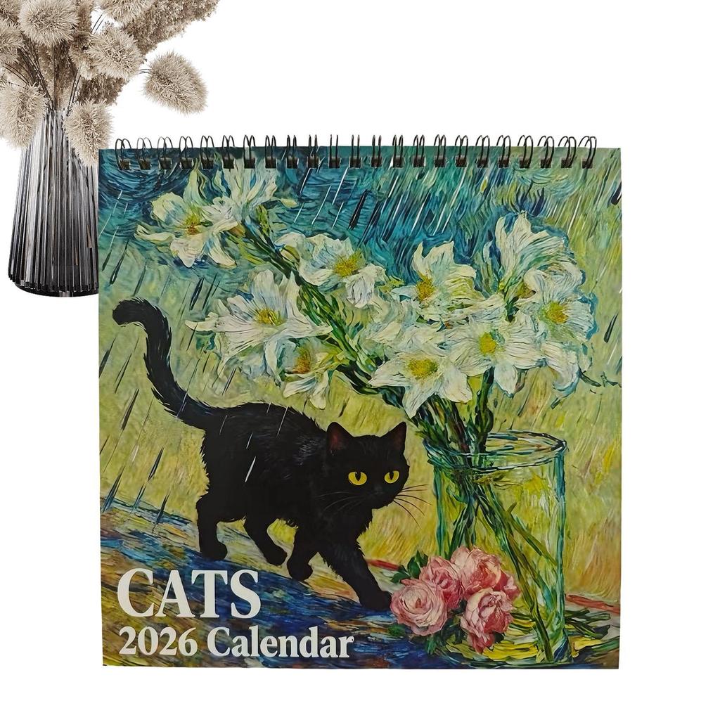 Cat Calendar 2026 Runs from January Until December 2026 Cat Monthly Calendar Jan - Dec 2026 Wall Planner for Home Living Room
