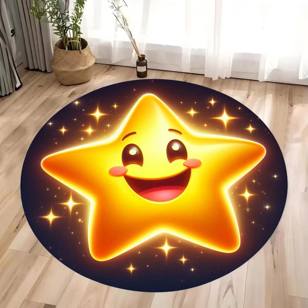Pumpkin Head Bat Castle Halloween Round Carpet Floor Mat Suitable for Children's Bedroom Decor Living Room Round Rugs for Gifts