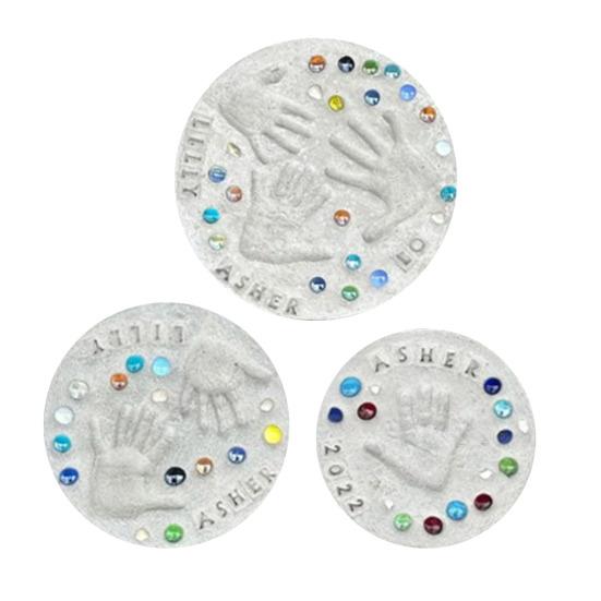 DIY Handprint Gift Kit, DIY Handprint Stepping Stone Kit, Child Handprint Art Project, Family Keepsake Craft for Indoor Outdoor Decor Mother's Day