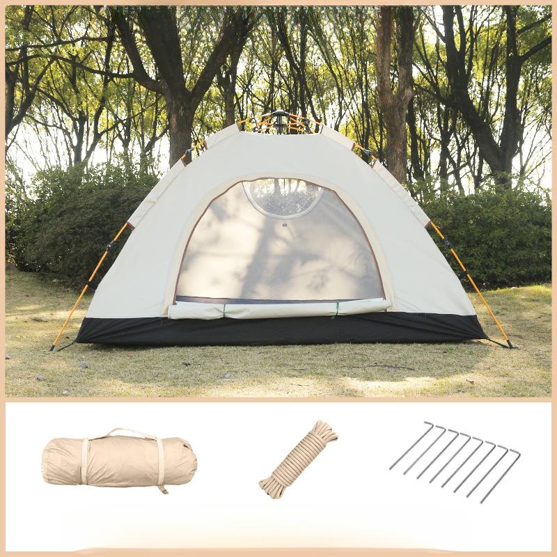 Tent Outdoor Automatic Portable Folding Camping Beach Quickly Open Camping Silver Glue Coating Thickened Rainproof