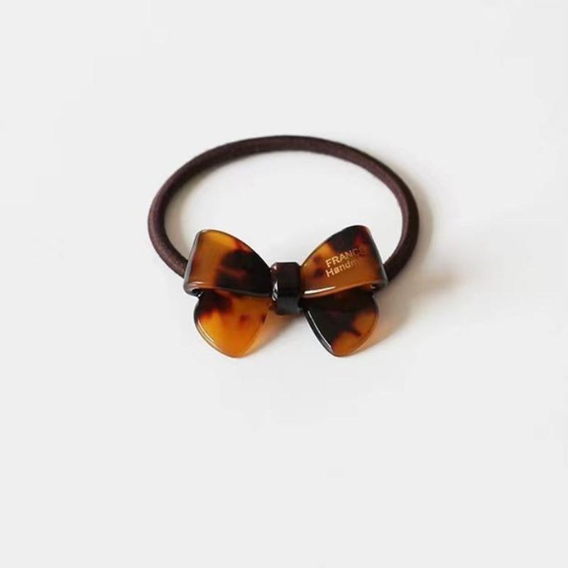 1pc gold-standard acetate bowknot simple basic hairband for women, elastic and durable hair tie, versatile hair ring