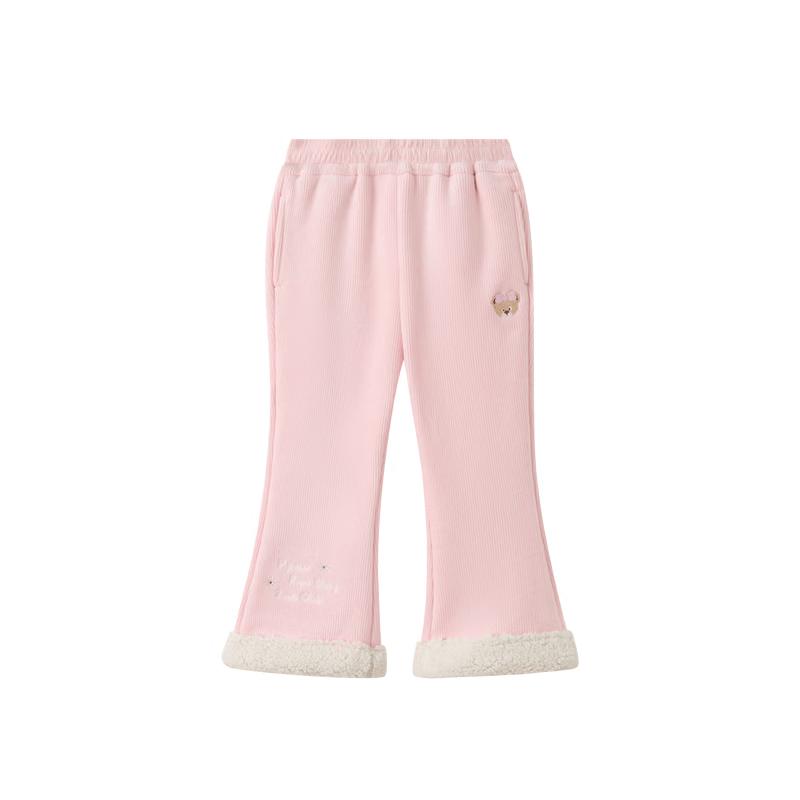 PawinPaw Girls' Cute Cartoon Bear Flare Casual Pants