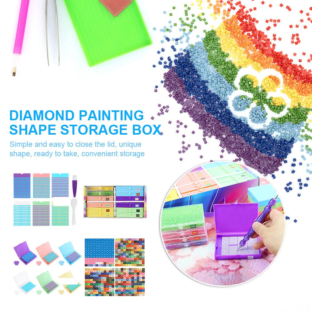 Diamond Art Trays Kits with Spoon & Brush 5D Diamond Painting Art Drawer Box Tray Kit Diamond Painting Storage Containers Trays