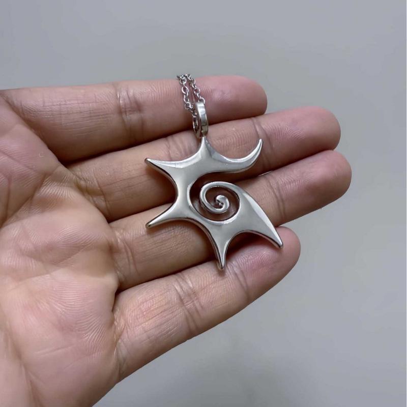 Jun'an Bohemian Golden Sun Pendant Necklace with Swirl Art Star Design