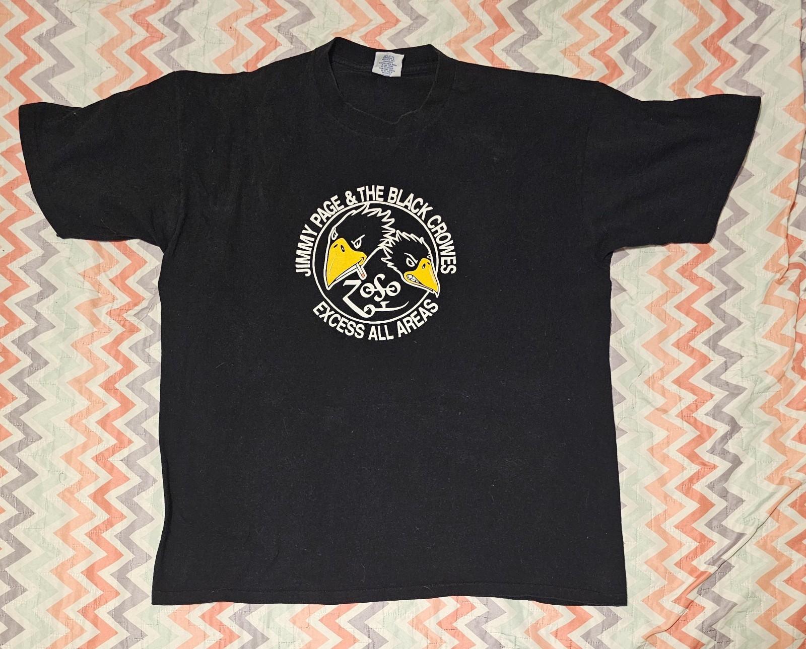 Vintage Jimmy Page The Black Crowes 2000 Led Zeppelin Tour Concert t-shirt XL Unisex T-Shirt XXXL