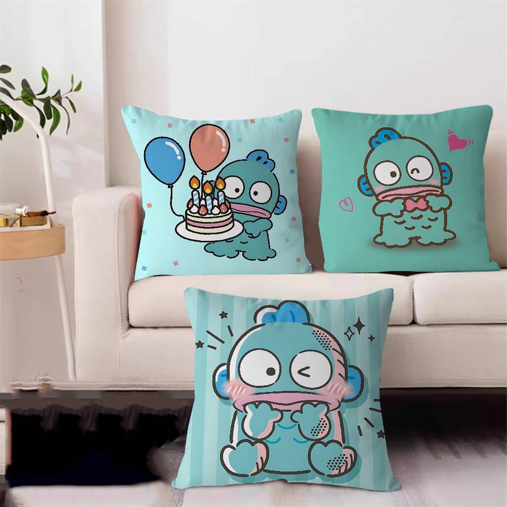 Cartoon H-Hangyodon Cushion Cover Car Throw Pillow Case For Sofa Car Christmas Gift 40x40cm 45x45cm