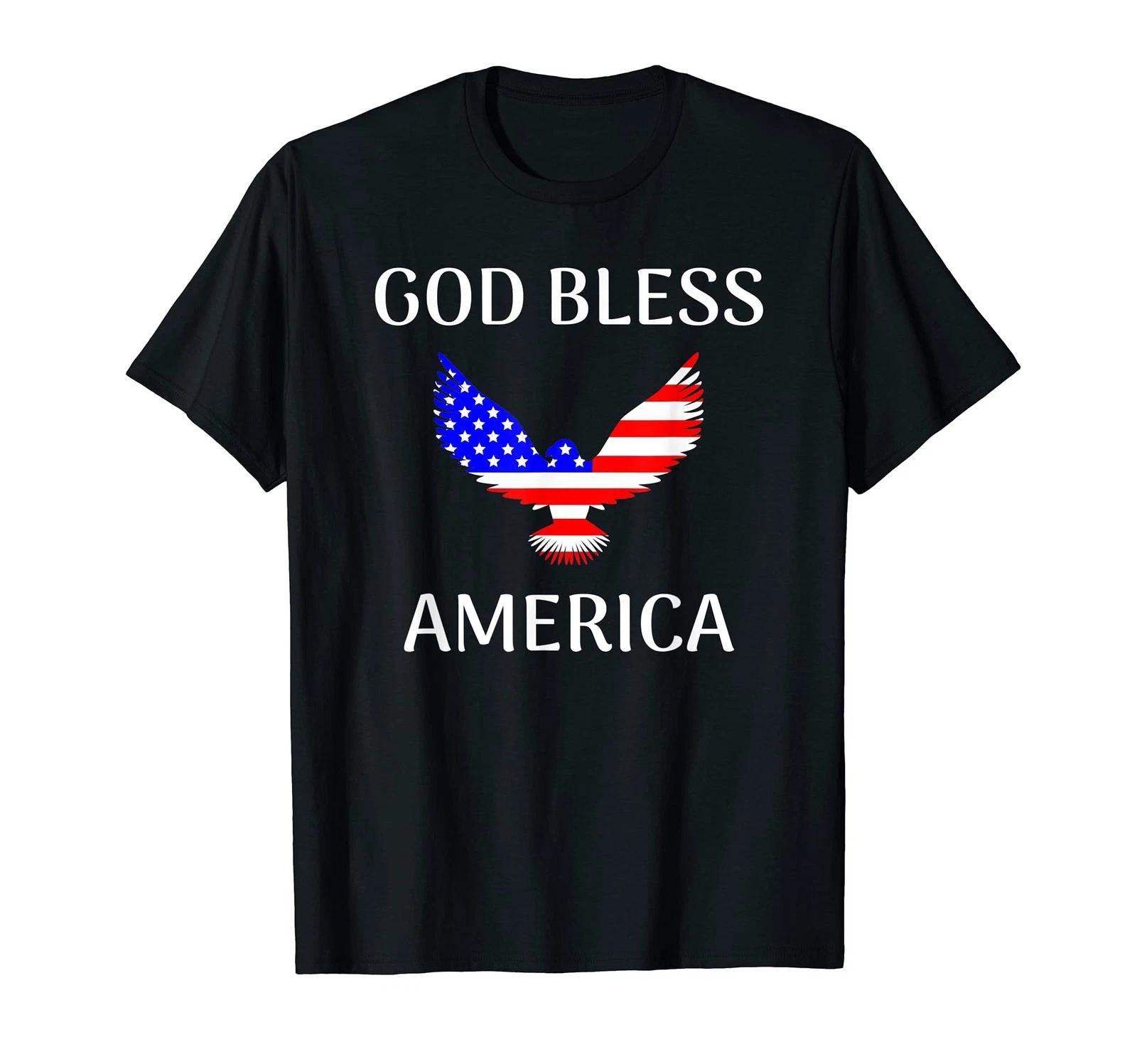 God Bless America United States Flag Eagle T-Shirt M