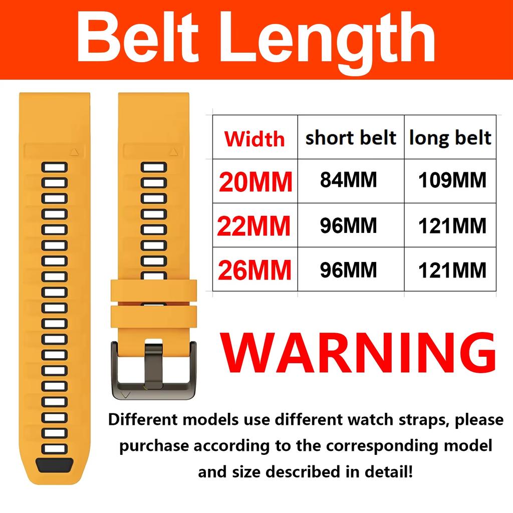 QuickFit 26mm 22mm 20mm Two Tone Silicone Strap for Garmin Fenix 8 E 7X 7 7S Pro 6X 6 6S Pro 5X 5S 5 Plus Bracelet  Band
