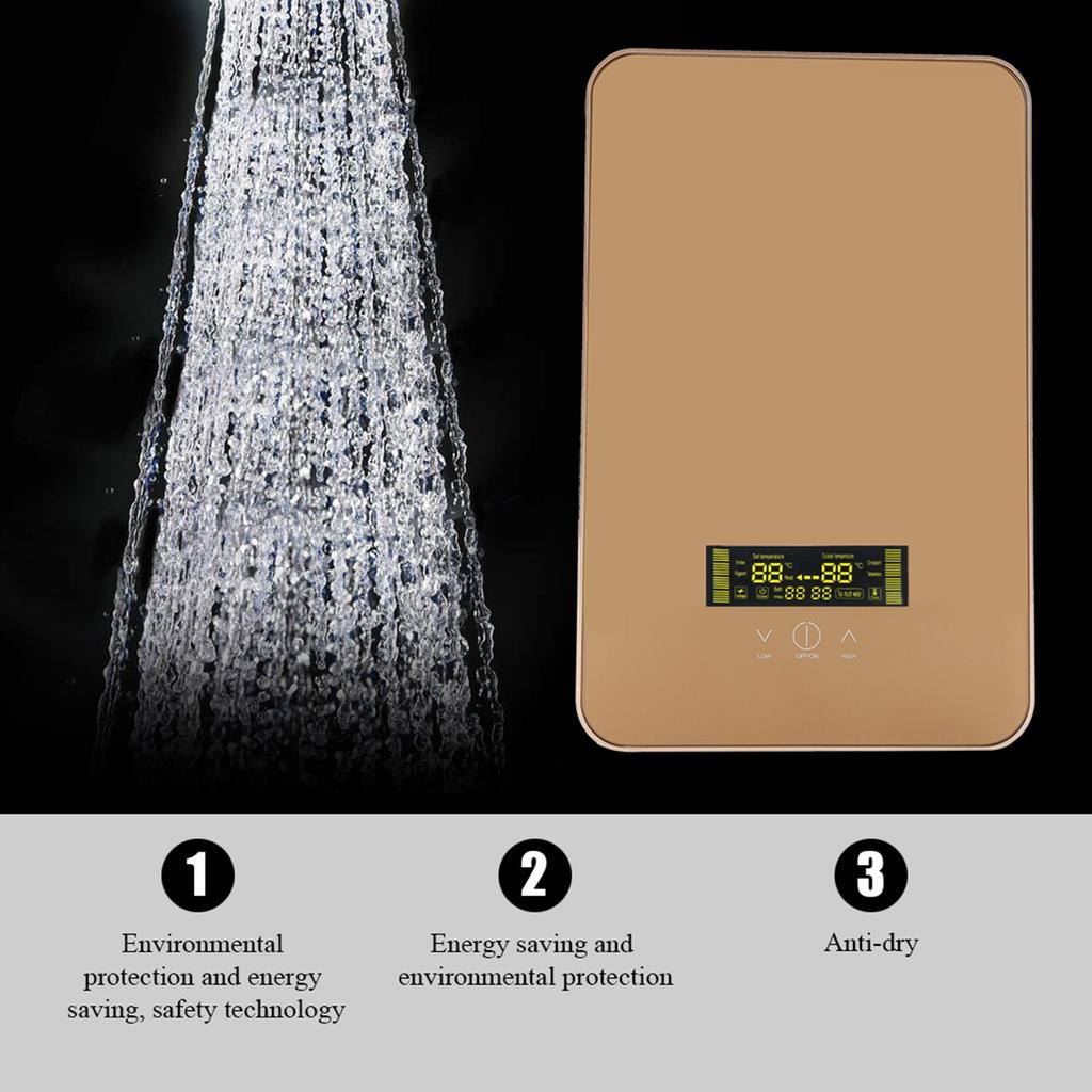 220V 8500W Tankless Instant Electric Hot Water Heater Shower for Home Bathroom