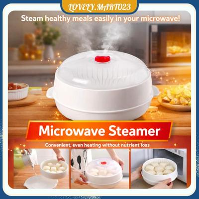 1Pcs Microwave Food Steamer Microwave Heat-resistant Plastic Steaming Tray Set