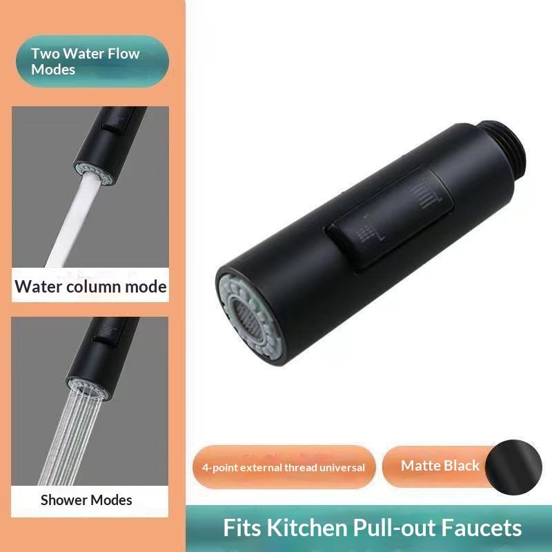 Kitchen Faucet Spray Head Replacement, G1/2 2-Function Pull Out Sprayer Head for Kitchen Tap, Chrome/Matte Black/Gun Nickel