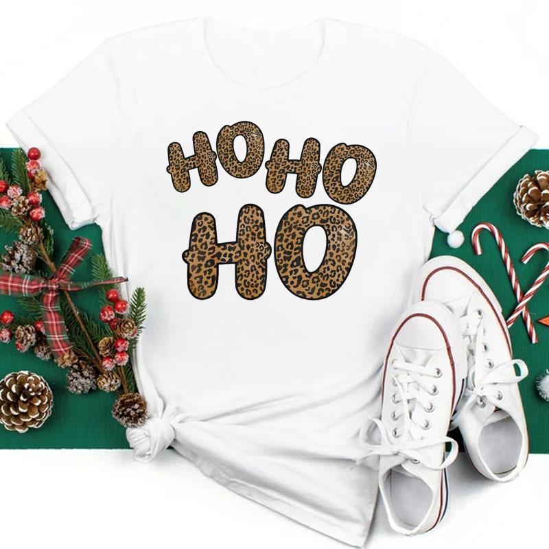 Women's Christmas Collection Printed Plus Size Trendy Letter Pure Cotton Short Sleeved T-Shirts Women’s