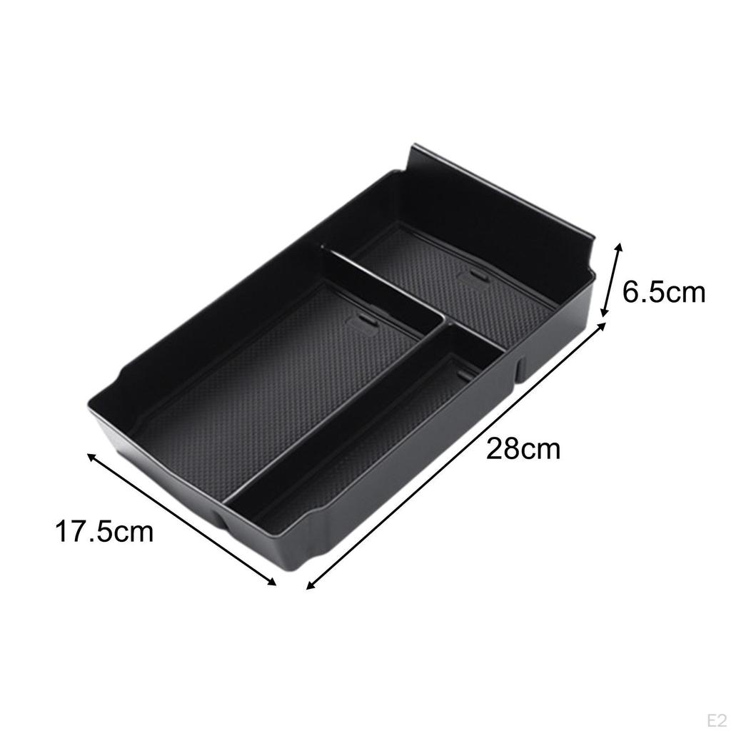 Black Center Console Organizer Container Replaces Interior Accessories Waterproof Armrest Storage