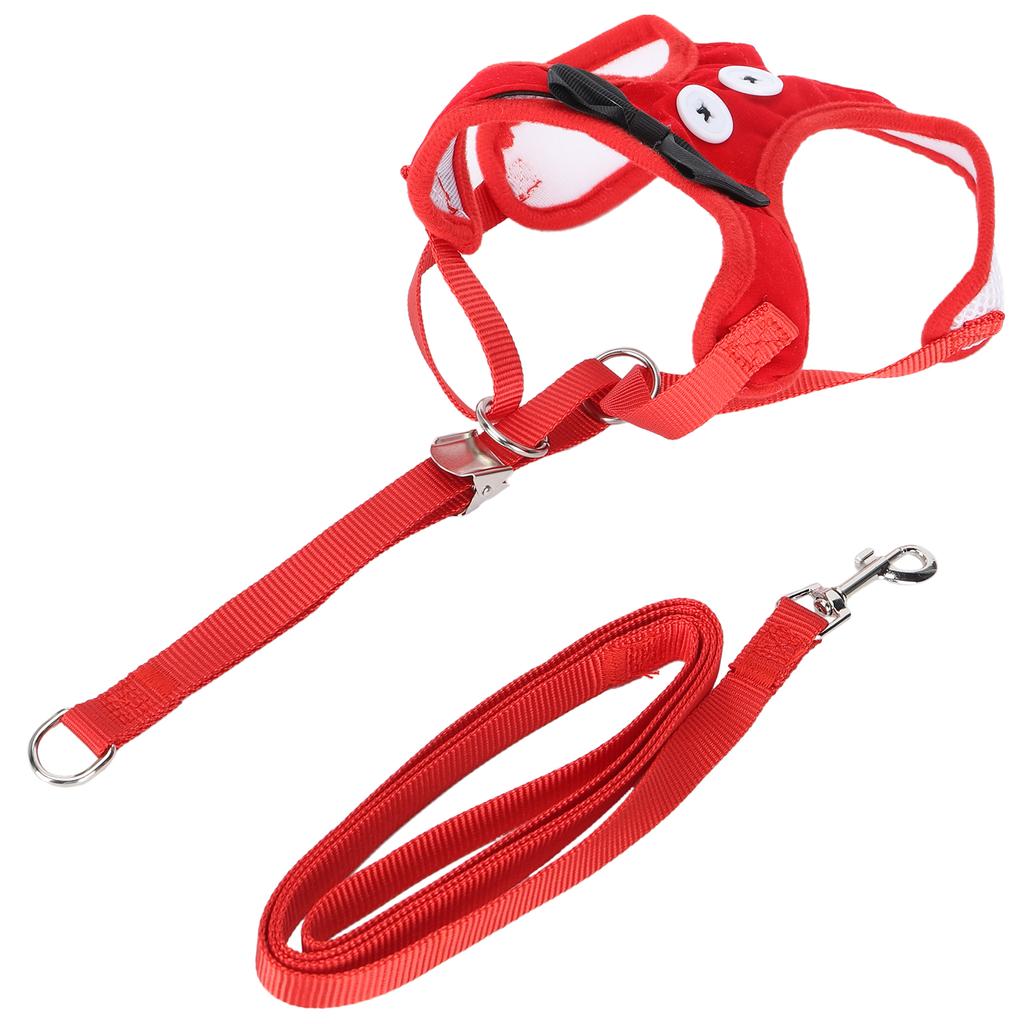 Cat Vest Type Harness with Adjustable Leash Pet EscapeProof Vest Strap for Walking(Red L)