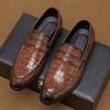 Luxury Designer New Men's Alligator Pattern Patent Leather Casual Driving Shoes Formal Wedding Dress Homecoming Penny Loafers