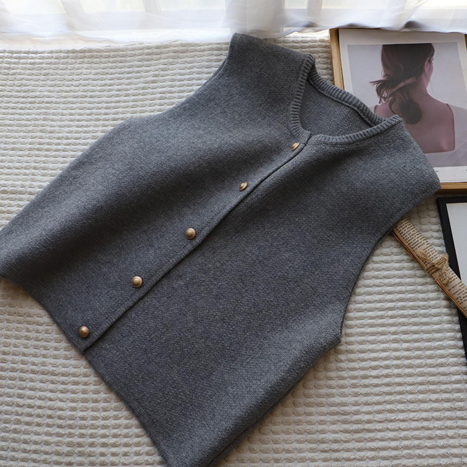 

Вязаный жилет на пуговицах, модный дышащий кардиган в стиле ретро для женщин, занимающихся спортом на открытом воздухе