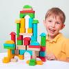 Wooden Early Education 50 Beech Large Grain Geometric Assembled Building Blocks Young Children's Creative Construction Stacking Educational Toys