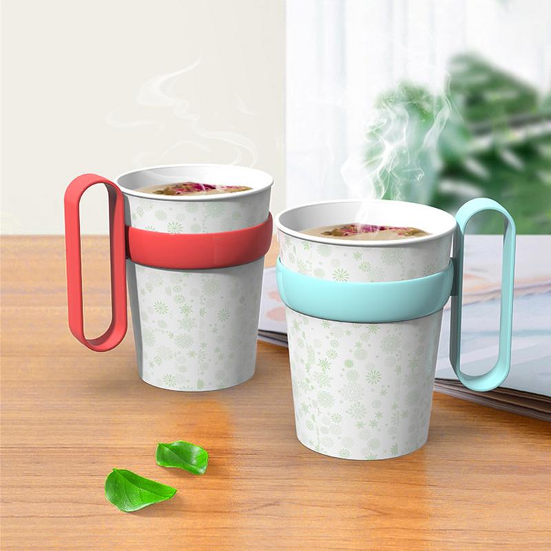 Anti-Scalding Cup Holder Non-Slip Handle Tumbler Mug Travel Cup Holder Plastic Handles Water Bottle Insulated Grip Removable